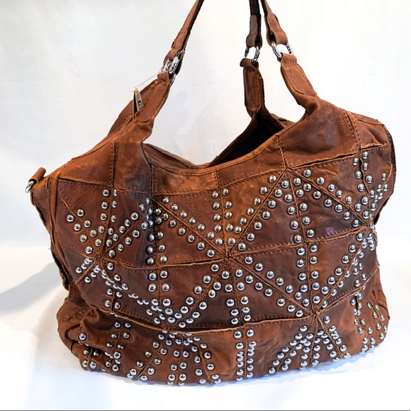 Cee Klein Genuine leather studded hobo NWT - Picture 5 of 9